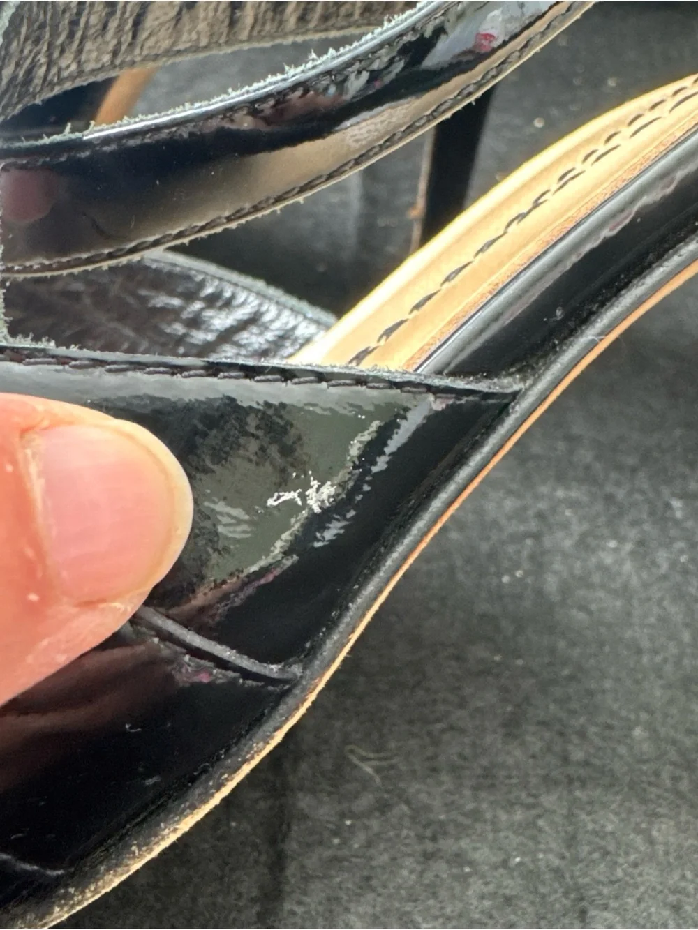 Kate Spade Black Patent Leather Platform Stiletto Heel Peep Toe Shoes Size 6.5